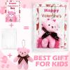 AMENON 28 Pack Valentine's Day Bear Plush Toys with Cards, Valentines Gifts for Kids Classroom School Mini Stuffed Animals Keychains Hangable , Exchange Party Favor Prizes Toddlers Boys Girls Goodie view 3