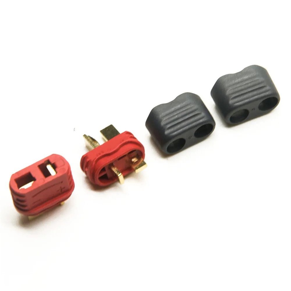 DAYUDDRICAR Remote Control Car Adapter T Plug Deans Male and Female Bullet Connector Plugs with Sheath for RC Climbing Car Parts (Color : 10PCS)