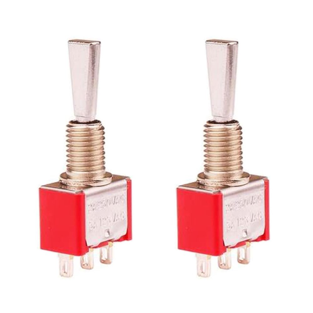 2Pcs RC Transmitter 2 Positions Short Toggle Flat Switch for Taranis X9D Plus Radiomaster TX16s