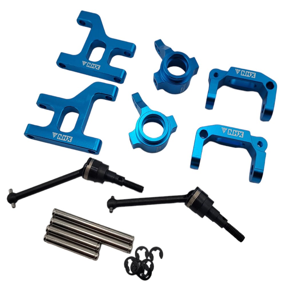 NHX RC Alum Steering Knuckle/Front Lower Arm & C Hub/CVD for Tamiya CC01 -SkyBlue