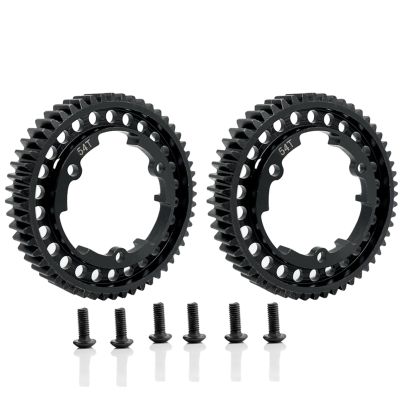 2pcs 6449 45#Steel 54T 1 Mod Hardened Steel Spur Gear for Traxxas 1/10 E-Revo 2.0 VXL 1/5 X-Maxx Maxx 1/7 XO-1 (54T) Upgrade Parts
