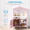 Best Choice Products Pretend Play Wooden Farmhouse Kitchen Set for Kids w/Toy Storage, Clicking Knobs, Windows, 5 Accessories Included - Beveled White view 3