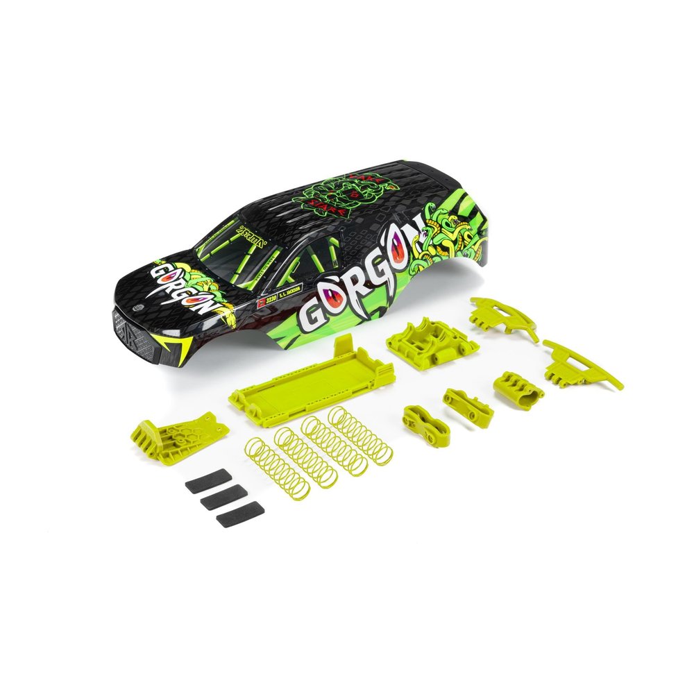 ARRMA Gorgon Painted Decaled Body Set (T1 Fluoro YEL), ARA402349