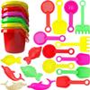 The Dreidel Company Mini Beach Day Playsets, 3.25" Sand Bucket Play Set Box Includes, Pail, Shovel, Rake, Sifter Scoop, Dolphin Fish Sand Trays Toy for Boys and Girls Birthday Party Favor (144-Pack) view 4