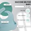 Bluet B- Silicone Baby Feeding Set - Baby Led Weaning Supplies - Baby Spoons, Suction Bowl - Plate - Baby Utensils Set - Silicone Feeding Set for Baby First Foods, Infant Eating - 8pcs - Light Blue view 2