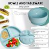 Bluet B- Silicone Baby Feeding Set - Baby Led Weaning Supplies - Baby Spoons, Suction Bowl - Plate - Baby Utensils Set - Silicone Feeding Set for Baby First Foods, Infant Eating - 8pcs - Light Blue view 3