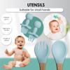Bluet B- Silicone Baby Feeding Set - Baby Led Weaning Supplies - Baby Spoons, Suction Bowl - Plate - Baby Utensils Set - Silicone Feeding Set for Baby First Foods, Infant Eating - 8pcs - Light Blue view 4