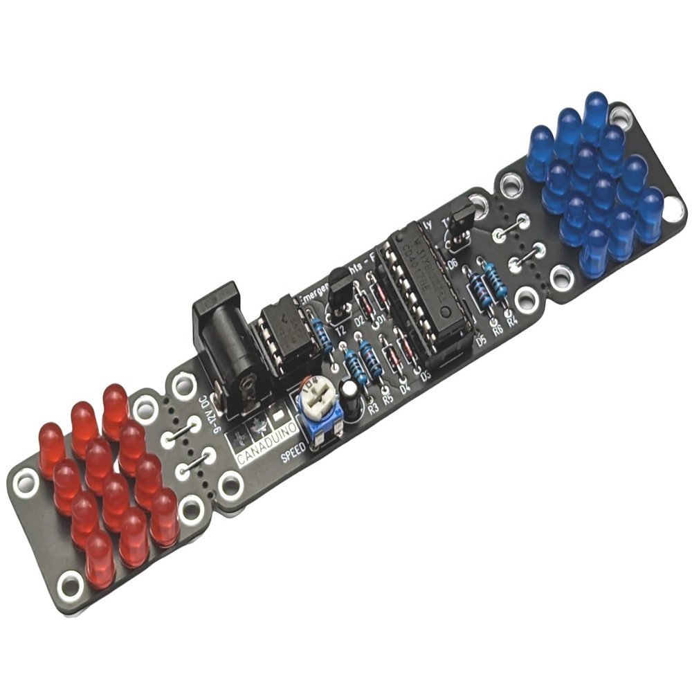 CANADUINO Police Toy Vehicle Flashing Light Red and Blue DIY Kit - Made in Canada (USMCA Complaint = no tariffs for US customers)