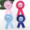 Caiyao Birthday Ribbon Tinplate Badge Button Pin Satin Fabric Award Sash Birthday Award Ribbon Badge Strap Set Party Supplies-Light Pink view 2