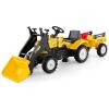 Olakids Kids Ride on Excavator, Pedal Digger Car Bulldozer with Manual Control Bucket, Detachable Cargo Trailer, Shovel, Rake, 6 Wheels, Horn, Construction Tractor for Toddlers 3+ view 1