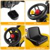 Olakids Kids Ride on Excavator, Pedal Digger Car Bulldozer with Manual Control Bucket, Detachable Cargo Trailer, Shovel, Rake, 6 Wheels, Horn, Construction Tractor for Toddlers 3+ view 3