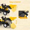 Olakids Kids Ride on Excavator, Pedal Digger Car Bulldozer with Manual Control Bucket, Detachable Cargo Trailer, Shovel, Rake, 6 Wheels, Horn, Construction Tractor for Toddlers 3+ view 4