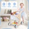 Asweets 2 in 1 Wooden Baby Walker Push and Pull Doll Stroller, Shopping Cart Learning Walker for Boys and Girls, Sit Stand Learning Toddler Toy (Grey) view 3