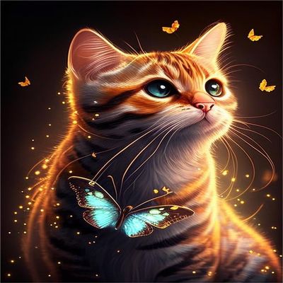 1000 Piece Adult Jigsaw Puzzle - Dreamy Butterfly Cat Wooden Rounded Corner Multi-Color Jigsaw Puzzle, Zero Dust Easy Storage, DIY Unique Decorative Gifts for Beginners
