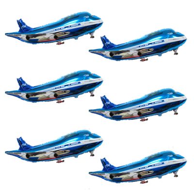 31inch Large Airplane Blue Party Decoration Airplane Balloon Birthday Party Supplies (6pcs Airplane)