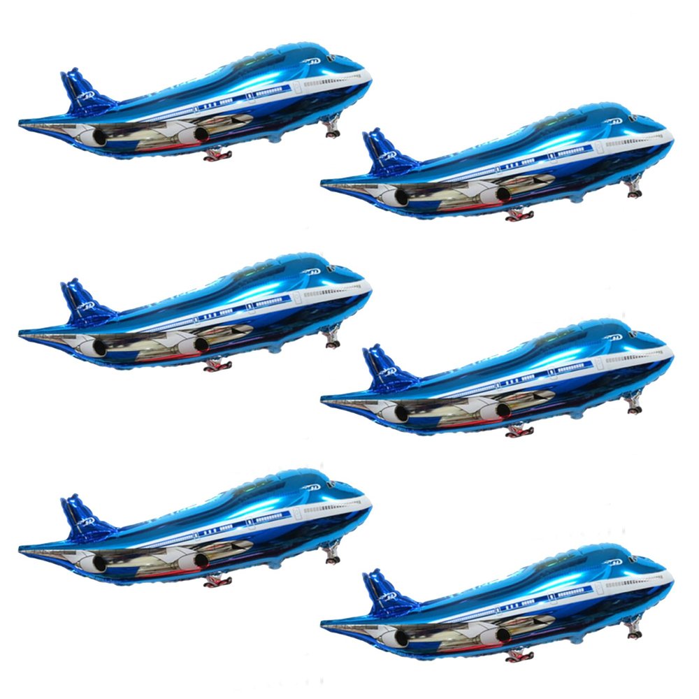 31inch Large Airplane Blue Party Decoration Airplane Balloon Birthday Party Supplies (6pcs Airplane)