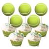 Gyufise 36Pcs Tennis Cupcake Toppers Sports Ball Cupcake Picks Tennis Theme Birthday Cake Decorations for Baby Shower Kids Birthday Party Cake Decorations Supplies view 1