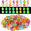 160Pcs Christmas Mini Resin Ducks Luminous Miniature Xmas Hat Animals Glow in The Dark Bulk for Micro Fairy Garden Dollhouse Decor Small Party DIY Slime Kit Prank Game Tiny Figure view 1