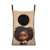 ZOUTAIRONG Magic Black Girls Hanging Laundry Hamper American Afro Girl Laundry Baskets Dirty Hamper for Clothes Nursery Organizers African Hampers Room Decor Bedroom Hamper Bag view 1