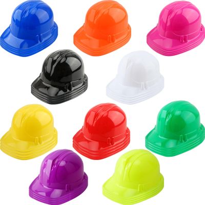 Puteraya 40 Pcs Kids Construction Worker Hard Hat Party Hat Plastic Worker Helmet Cap Bulk for Boys Girls Party Halloween Dress Up,10 Colors