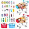 134pcs Mini Shopping Cart Basket Miniature Food Drink Bottle Supermarket Metal Handcart Toys Doll House Store Cosplay Game Dollhouse Grocery Fruit Cake Bread Party Trolley Model Dollar Bills view 1