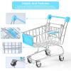 134pcs Mini Shopping Cart Basket Miniature Food Drink Bottle Supermarket Metal Handcart Toys Doll House Store Cosplay Game Dollhouse Grocery Fruit Cake Bread Party Trolley Model Dollar Bills view 4