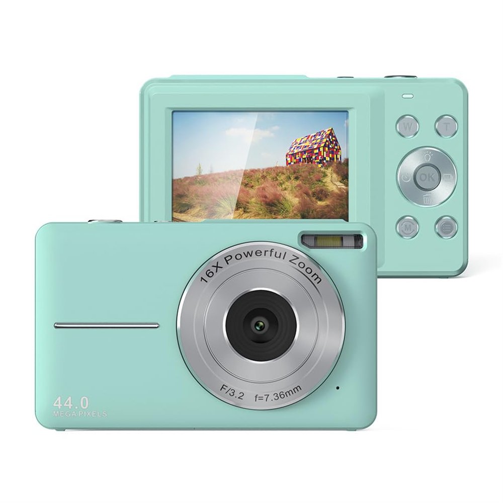 DAUTAI Kids Instant Camera Min, Toddler Camera for Girls Boys Toys, 4400 Watt Pixels 1080P Video 16X Digital Zoom 2.4-Inch IPS Display, Cool Stuff for Birthday,Green