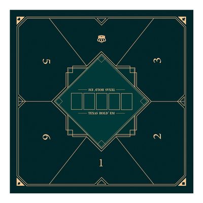 nuveti 24/31/39/47/55 inch Square Foldable 6-Player Texas Poker Card Tabletop Layout Portable Anti-Slip Rubber Board Game Mat Texas Hold'em Poker Mat for Family Game, Casino, Party