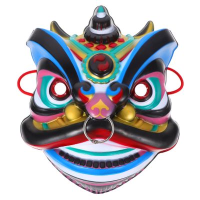 ibasenice Dancing Lion Decorative Mask for Parties Handmade Artistry Lifelike Design Vibrant Colors for Halloween Cultural Celebrations and Stage