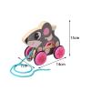 Milageto Handmade Wooden Pull Toy Pull Along Toy with String Early Development Activity Toys Push Pull Toy for 1 Year Olds Boys Girls, Rat view 2