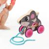 Milageto Handmade Wooden Pull Toy Pull Along Toy with String Early Development Activity Toys Push Pull Toy for 1 Year Olds Boys Girls, Rat view 4