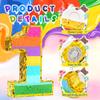 Rainbow Number 1 Pinata for 1st Birthday Party Decorations, Birthday Pinata with Stick Blindfold and Confetti, Kids Anniversary Celebration, Fiesta (Small, 16.5 x 11.5 x 3 In) view 3
