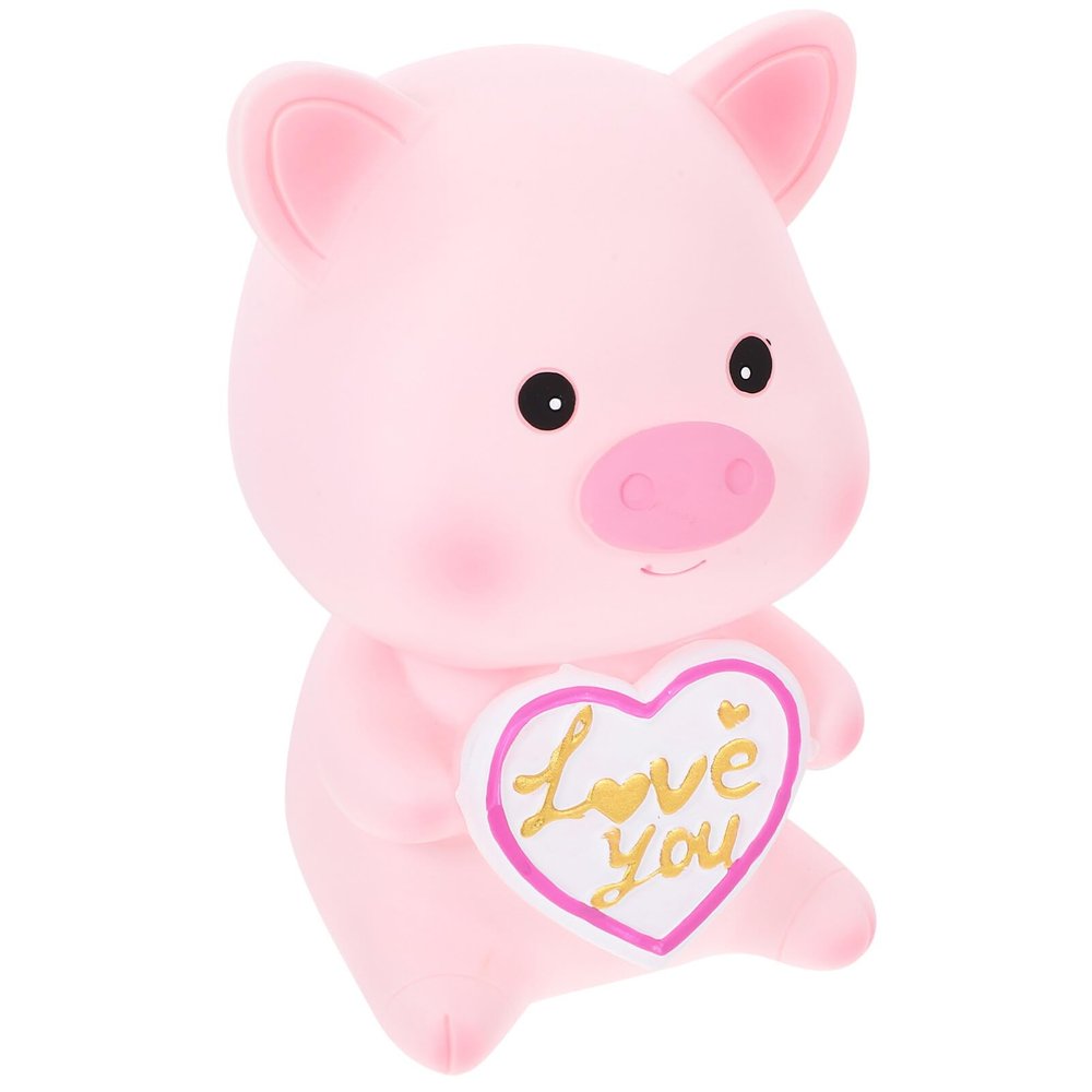 ABOOFAN Lovely Cartoon Pig Shaped Piggy Bank Unbreakable Money Pot for Boys and Girls Cute Saving Pot for Birthdays Holidays and Savings Habit Development Vinyl Material