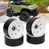 Alomejor 4pcs 1.9 Inch Beadlock Wheels RC Wheel Rim Set for 1/10 RC Crawler with 8 Spokes Wheel Rim (White) view 2