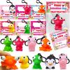Valentines Day Gifts for Kids 28 Pack Valentines Cards with Squeeze Animals with Popping Eyes Keychains Bulk, Sensory Fidget Toys for Boys Girls Classroom Exchange Prizes School Activities Party Favor view 1
