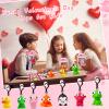 Valentines Day Gifts for Kids 28 Pack Valentines Cards with Squeeze Animals with Popping Eyes Keychains Bulk, Sensory Fidget Toys for Boys Girls Classroom Exchange Prizes School Activities Party Favor view 4