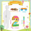 MUWOOB Rainbow Number 2 Pinata for 2nd Birthday Party Decorations, Birthday Pinata with Stick Blindfold and Confetti, Kids Anniversary Celebration, Fiesta (Small, 16.5x 11.5 x 3 In) view 2