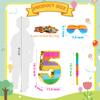 MUWOOB Rainbow Number 5 Pinata for 5th Birthday Party Decorations, Birthday Pinata with Stick Blindfold and Confetti, Kids Anniversary Celebration, Fiesta (Small, 16.5 x 11.5 x 3 In) view 3