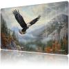Playmat for MTG with Zones, Game Play Mat for MTG TCG 24 x 14 inch with Non-Slip Rubber Base and Stitched, 1-Zones, Flying Eagle view 1