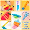 Dough Tool Kit,9 Pcs Basic Clay and Dough Tools Starter Set for Kids Includes Cutters Roller, Rolling Pins, Safety Scissors,Dough Extruder,Plastic Knife view 3