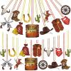 Ecation 48 Pcs Western Bead Necklaces Bulk First Rodeo Beaded Necklaces Wild West Party Favors for Adults Western Birthday Activities Supplies, 12 Style view 1