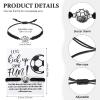 Equsion 80 Pcs Soccer Team Gifts Set Bracelets Soccer Ball Ballpoint Pens Foam Stress Balls Kick Up Cards Adjustable Bracelets for Sports Reward Birthday Party Supplies view 2