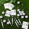 Equsion 80 Pcs Soccer Team Gifts Set Bracelets Soccer Ball Ballpoint Pens Foam Stress Balls Kick Up Cards Adjustable Bracelets for Sports Reward Birthday Party Supplies view 4