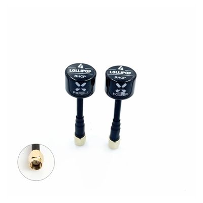 Drone Accessories for Foxeer Antenna Lollipop 4 V4 FPV Antenna 5.8G 2.6Dbi for Stubby RHCP SMA RPSMA UFL Straight/Angle MMCX 7.2g for FPV RC Racing Drone Replaceable (Color : 2pcs Black RPSMA V4)