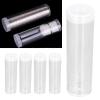 Round Clear Plastic Coin Storage Tube Holders Screw on Lid, Round Clear Coin Tube Plastic Coin Storage Tubes with Cushion Sponge for 25mm / 0.98in Coins Collection view 3