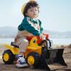 OLAKIDS Kids Ride On Excavator, Toddler Sliding Walking Construction Push Racer with Adjustable Bucket, Underneath Storage, Digger Scooper Pulling Cart Bulldozer Toy with Sound, Helmet, 3 Toy Stones view 2