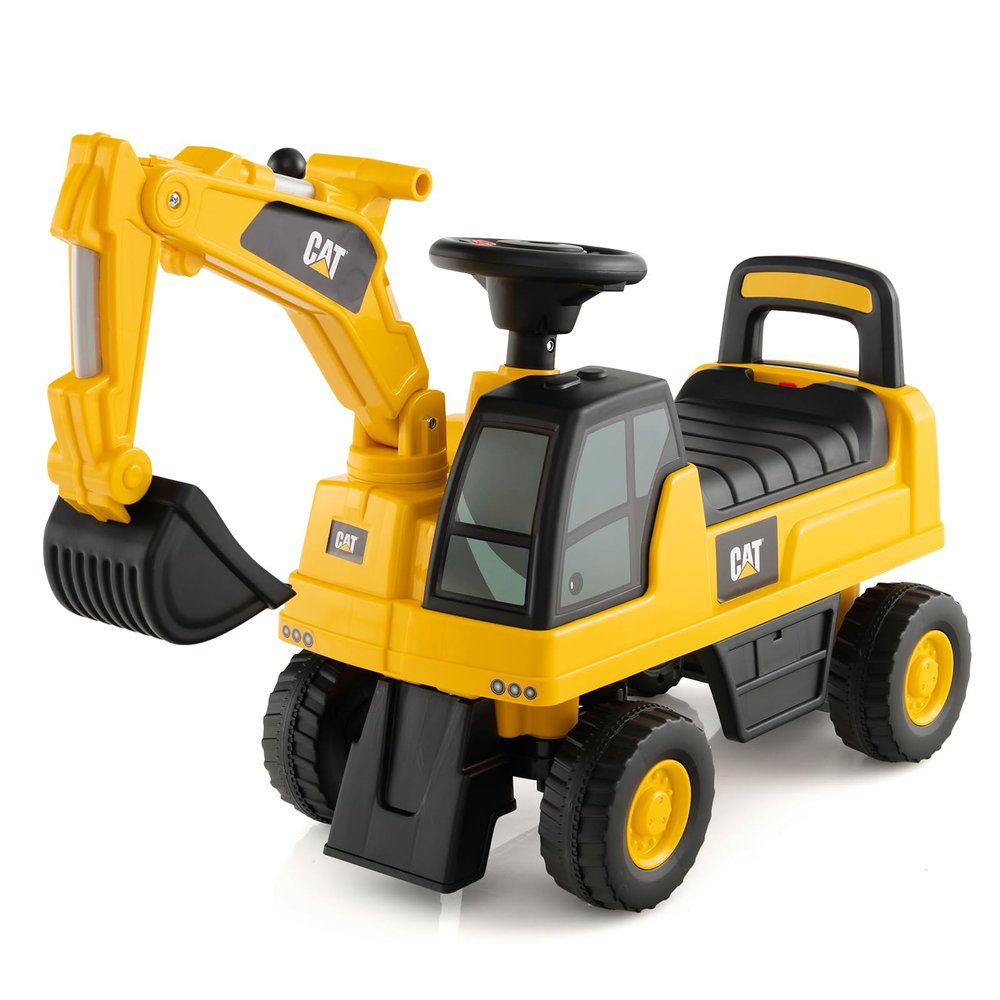 Costzon Ride on Excavator, Licensed Caterpillar Kids Excavator Digger w/Rotatable Digging Bucket, Under-seat Storage, Construction Vehicles for Kids, Ride on Toys for Toddlers 1-3 Gift (Digger)