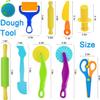 Decebaya Dough Tool Set for Kid, 9 Pcs Dough Tools Accessories for Kids Ages 2-4-8, Includes Cutters Roller, Rolling Pins, Scissors, Plastic Knife view 2