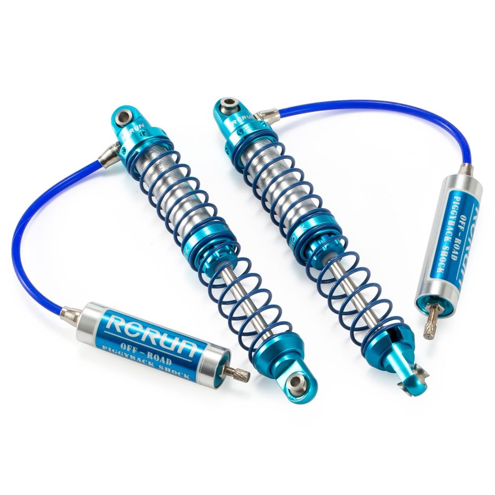 RXZIXYL Adjustable Oil Piggyback Shock Absorber 70-123mm with Remote Reservoir for 1/10 RC Crawler Axial SCX10 Wraith CAPRA RR10 TRX4 (76mm 2pcs)