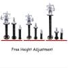 Lixusia Combat Risers for Flying Miniatures, DND TRPG Terrain Flight Stands, Raised Platforms, 8 Adjustable Tiers with 3 Stands and Bases, Obsidian Black view 3